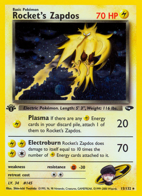 Rocket's Zapdos (15/132) [Gym Challenge 1st Edition] | Gamers Paradise