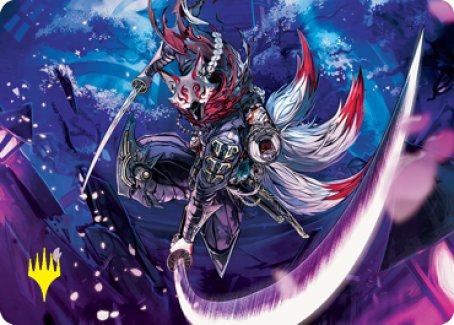 Blade-Blizzard Kitsune Art Card (Gold-Stamped Signature) [Kamigawa: Neon Dynasty Art Series] | Gamers Paradise