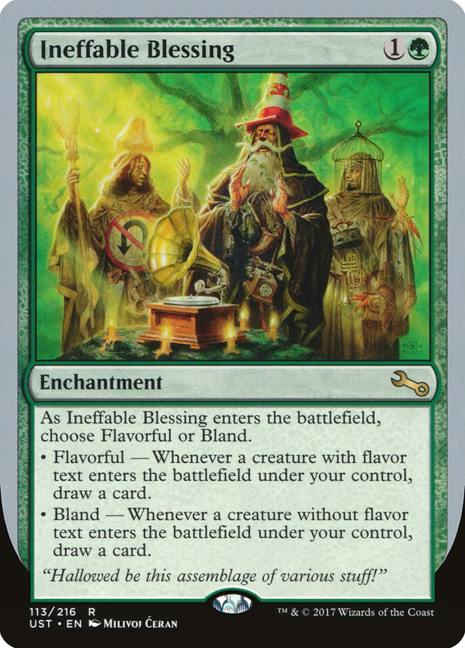 Ineffable Blessing ("choose Flavorful or Bland") [Unstable] | Gamers Paradise