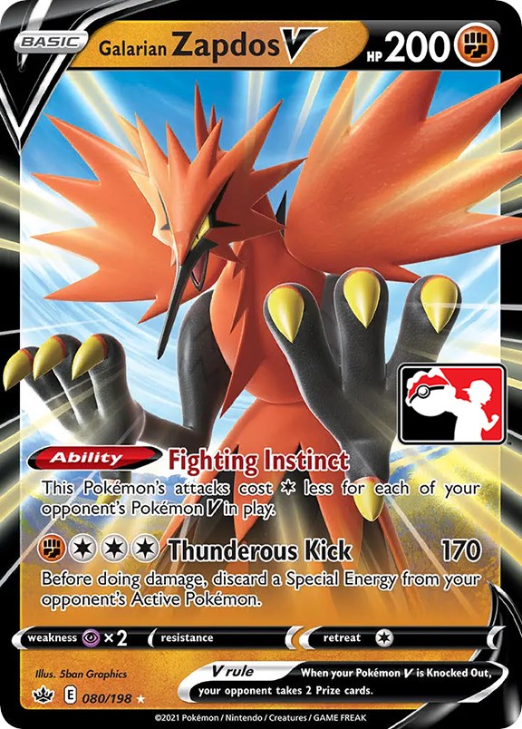 Galarian Zapdos V (080/198) [Prize Pack Series One] | Gamers Paradise
