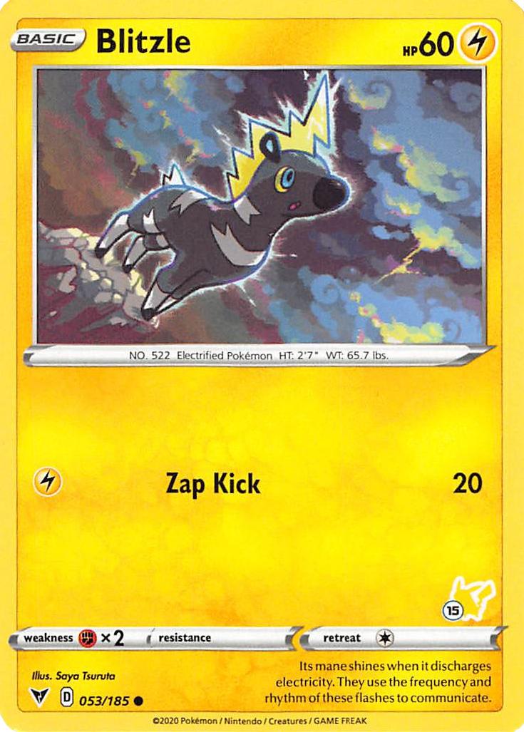 Blitzle (053/185) (Pikachu Stamp #15) [Battle Academy 2022] | Gamers Paradise