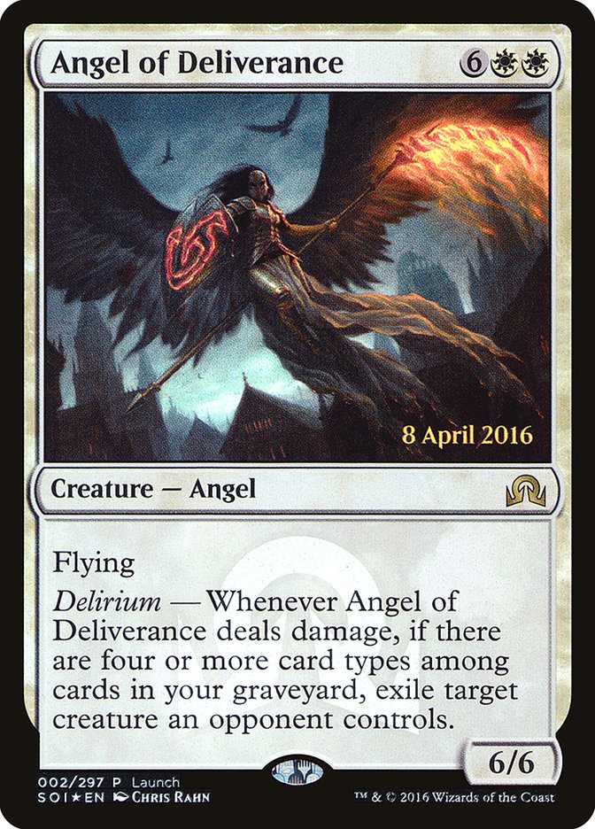 Angel of Deliverance (Prerelease) [Shadows over Innistrad Promos] | Gamers Paradise