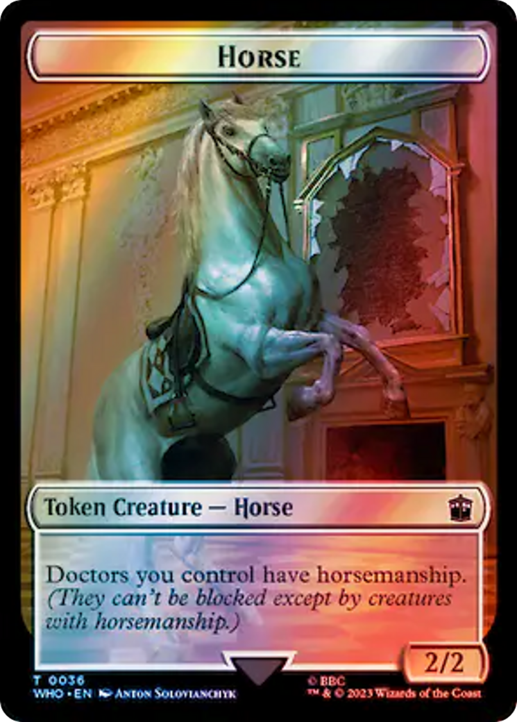 Horse // Clue (0053) Double-Sided Token (Surge Foil) [Doctor Who Tokens] | Gamers Paradise