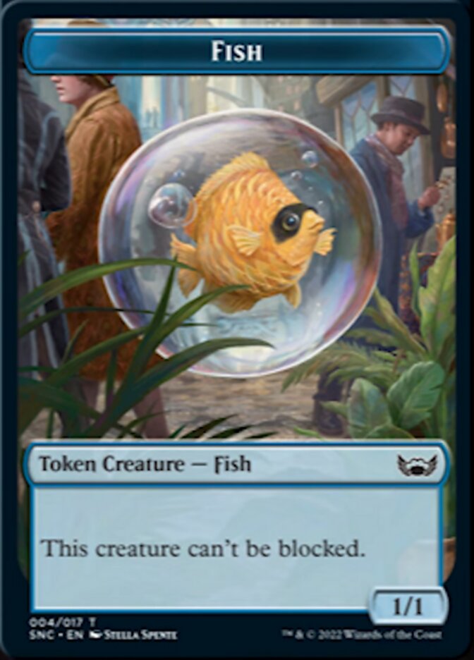 Fish // Dog Double-Sided Token [Streets of New Capenna Tokens] | Gamers Paradise