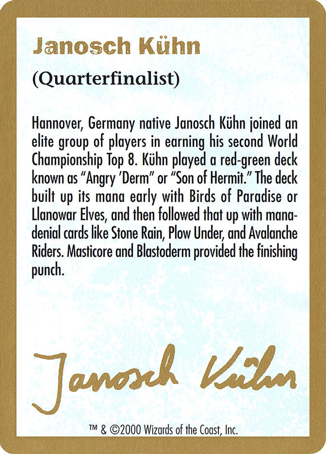 Janosch Kuhn Bio (2000) [World Championship Decks 2000] | Gamers Paradise