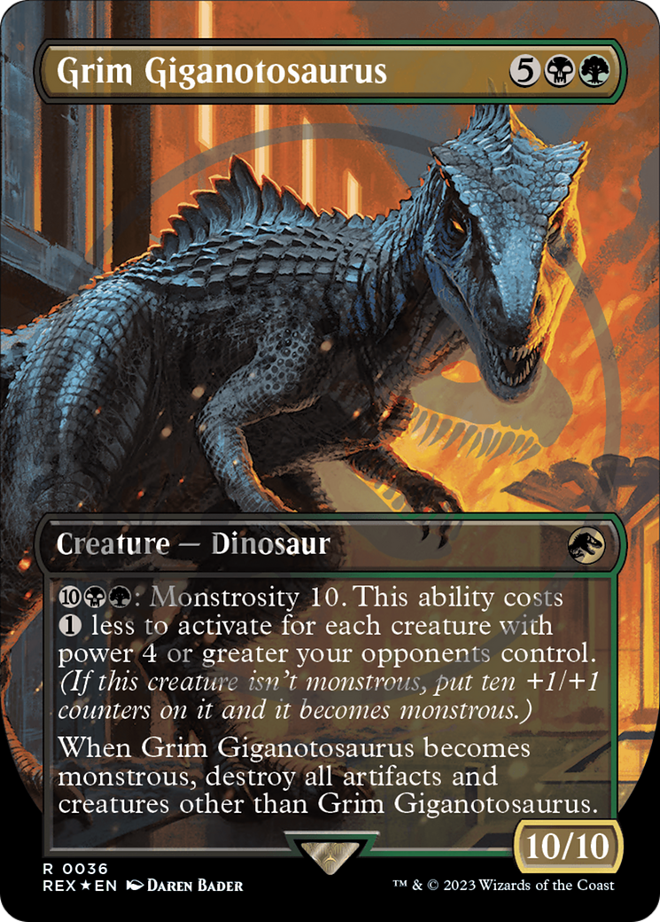 Grim Giganotosaurus Emblem (Borderless) [Jurassic World Collection Tokens] | Gamers Paradise