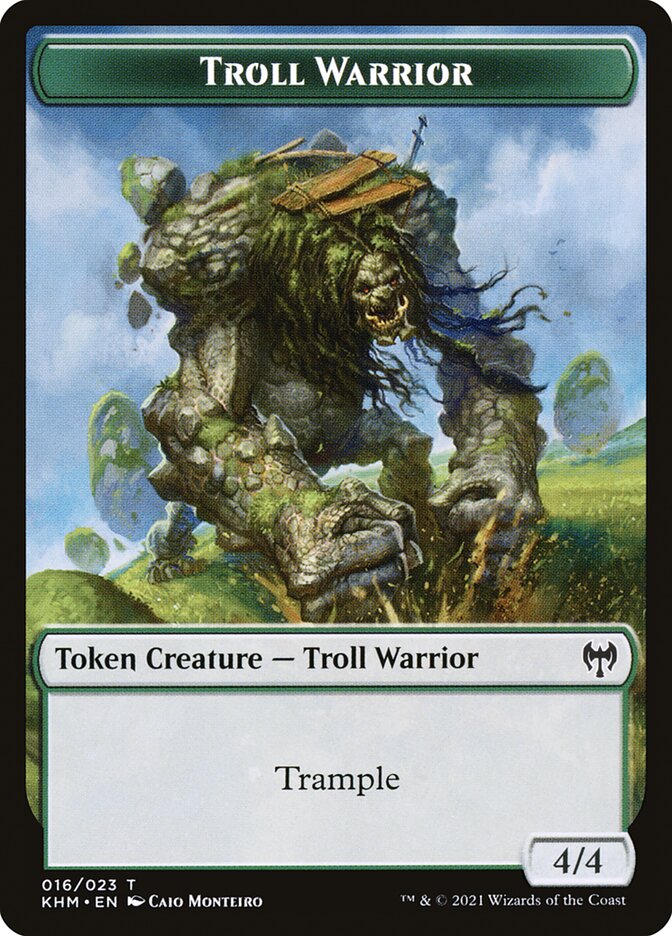 Treasure // Troll Warrior Double-Sided Token [Kaldheim Tokens] | Gamers Paradise