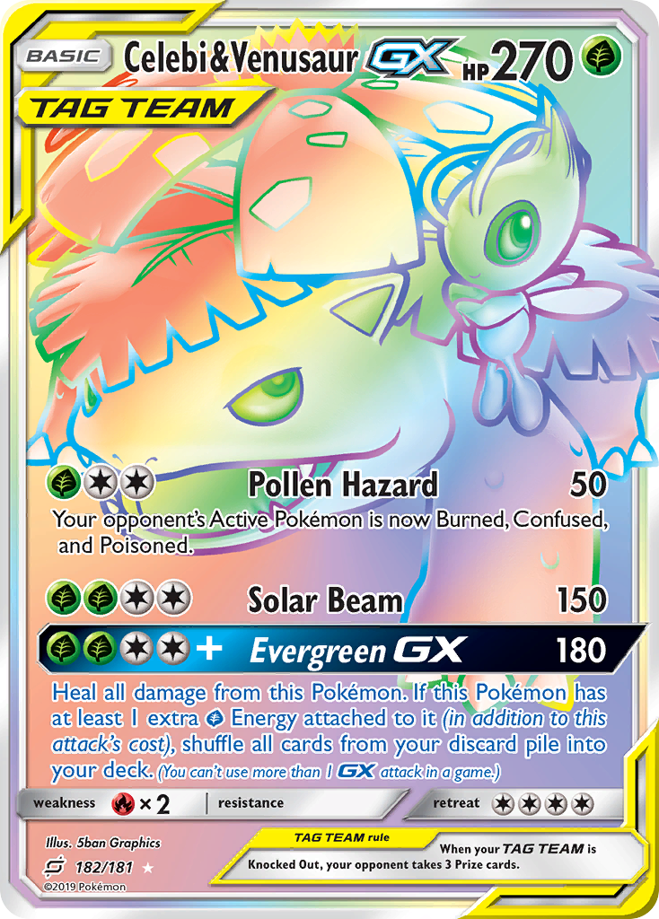 Celebi & Venusaur GX (182/181) [Sun & Moon: Team Up] | Gamers Paradise