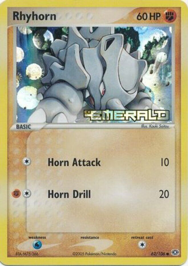 Rhyhorn (62/106) (Stamped) [EX: Emerald] | Gamers Paradise