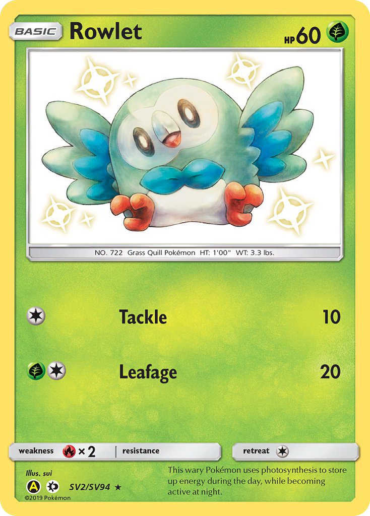 Rowlet (SV2/SV94) [Sun & Moon: Hidden Fates - Shiny Vault] | Gamers Paradise