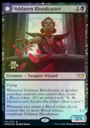 Voldaren Bloodcaster // Bloodbat Summoner [Innistrad: Crimson Vow Prerelease Promos] | Gamers Paradise