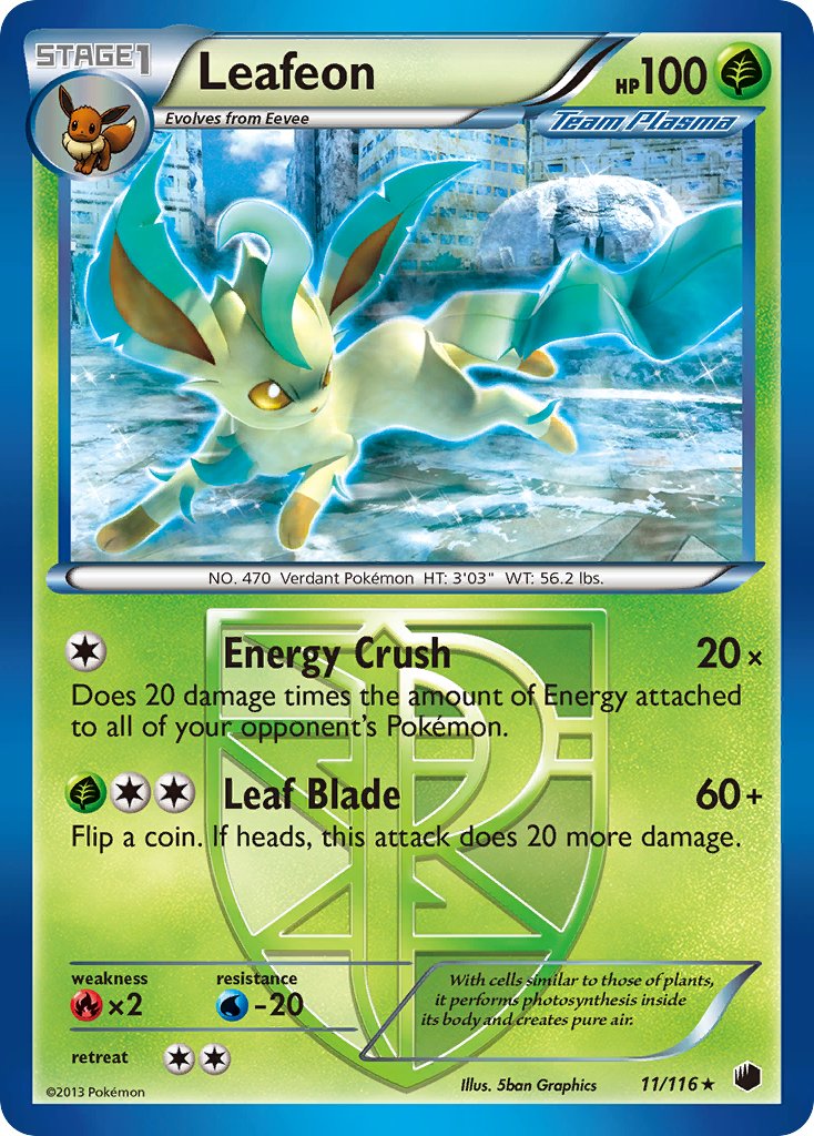 Leafeon (11/116) (Theme Deck Exclusive) [Black & White: Plasma Freeze] | Gamers Paradise