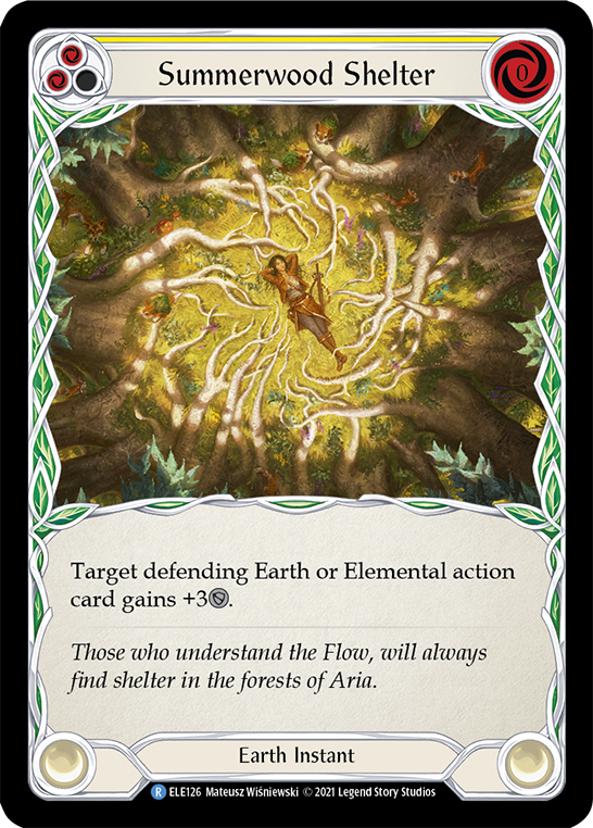 Summerwood Shelter (Yellow) [ELE126] (Tales of Aria)  1st Edition Rainbow Foil | Gamers Paradise