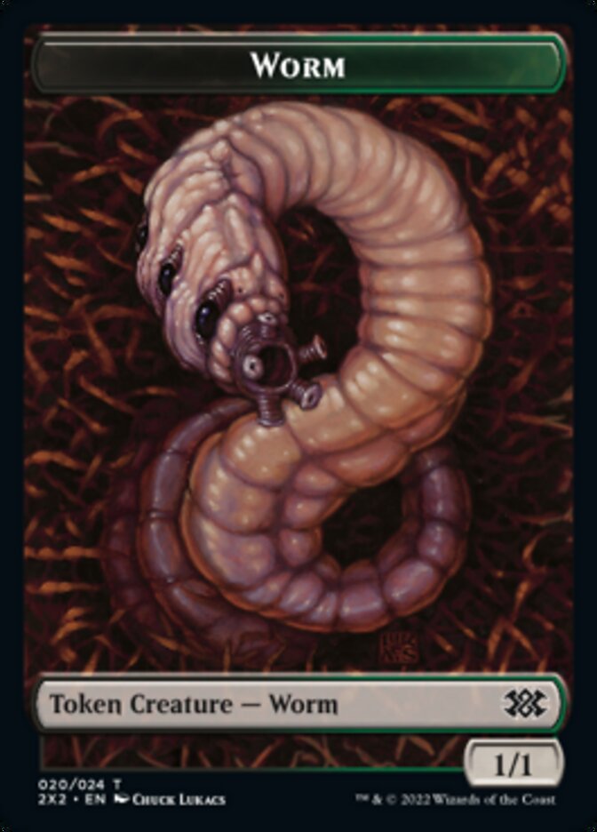 Worm // Vampire Double-Sided Token [Double Masters 2022 Tokens] | Gamers Paradise
