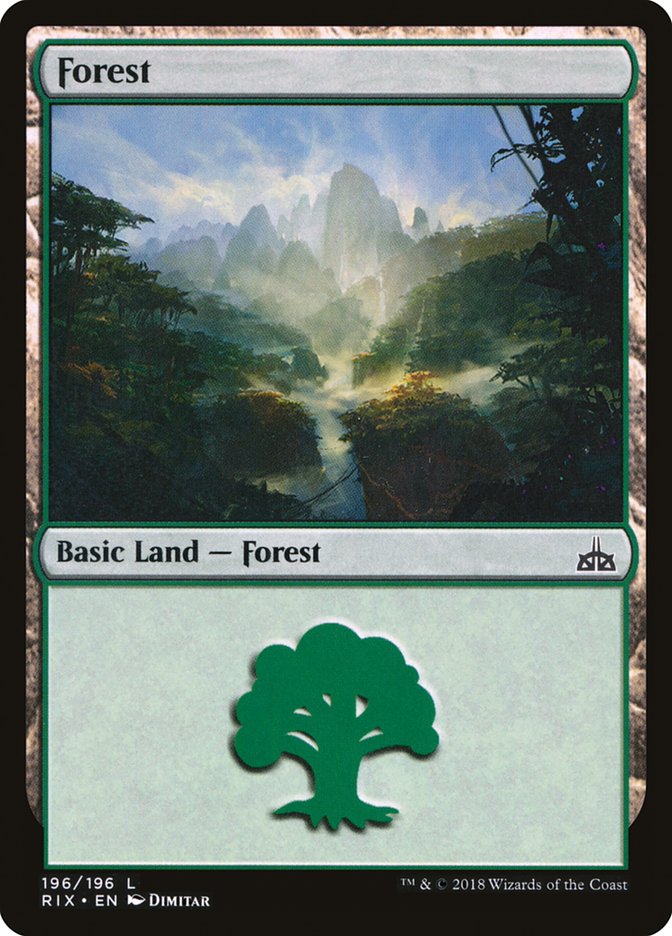 Forest (196) [Rivals of Ixalan] | Gamers Paradise