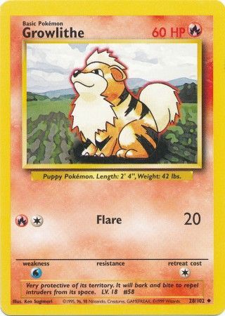 Growlithe (28/102) [Base Set Unlimited] | Gamers Paradise