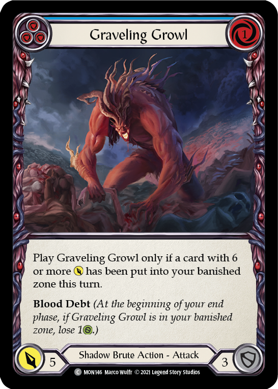 Graveling Growl (Blue) [MON146-RF] 1st Edition Rainbow Foil | Gamers Paradise