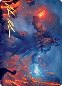 Aegar, the Freezing Flame (Gold-Stamped Signature) [Kaldheim Art Series] | Gamers Paradise