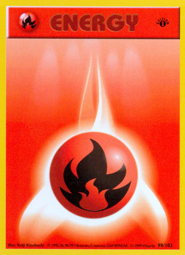 Fire Energy (98/102) (Shadowless) [Base Set 1st Edition] | Gamers Paradise