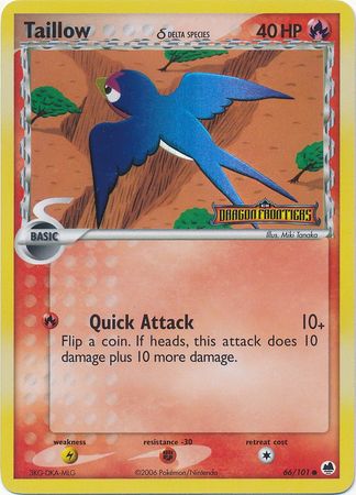 Taillow (66/101) (Delta Species) (Stamped) [EX: Dragon Frontiers] | Gamers Paradise