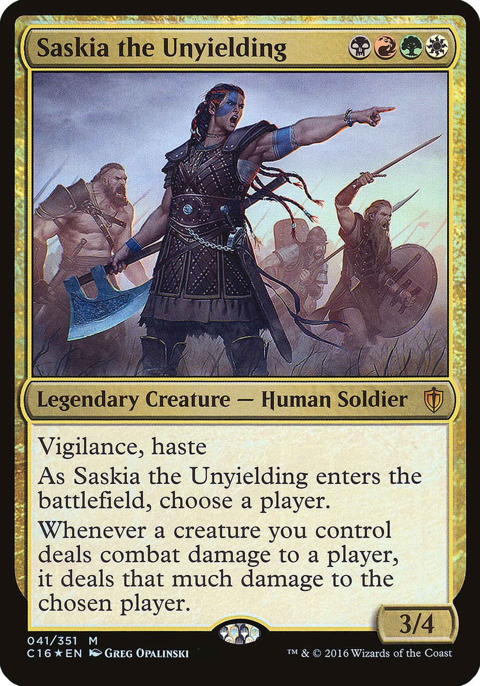 Saskia the Unyielding (Oversized) [Commander 2016 Oversized] | Gamers Paradise