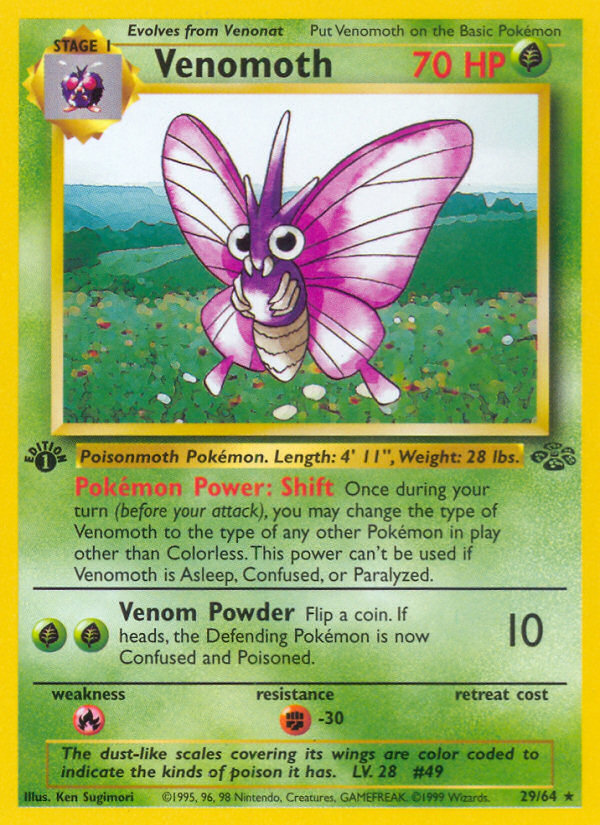 Venomoth (29/64) [Jungle 1st Edition] | Gamers Paradise