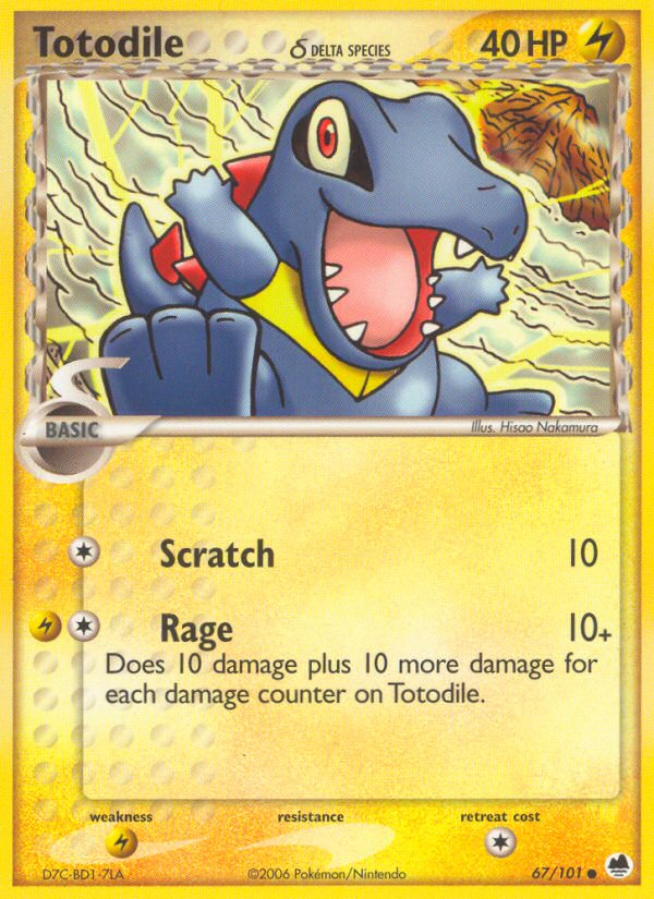 Totodile (67/101) (Delta Species) [EX: Dragon Frontiers] | Gamers Paradise