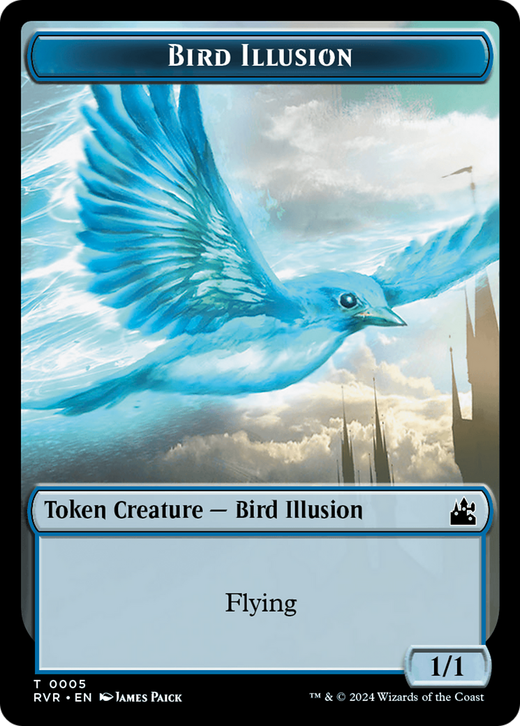 Spirit (0018) // Bird Illusion Double-Sided Token [Ravnica Remastered Tokens] | Gamers Paradise