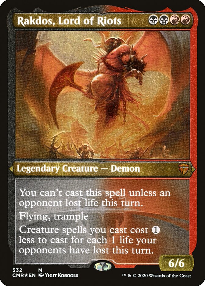 Rakdos, Lord of Riots (Etched) [Commander Legends] | Gamers Paradise