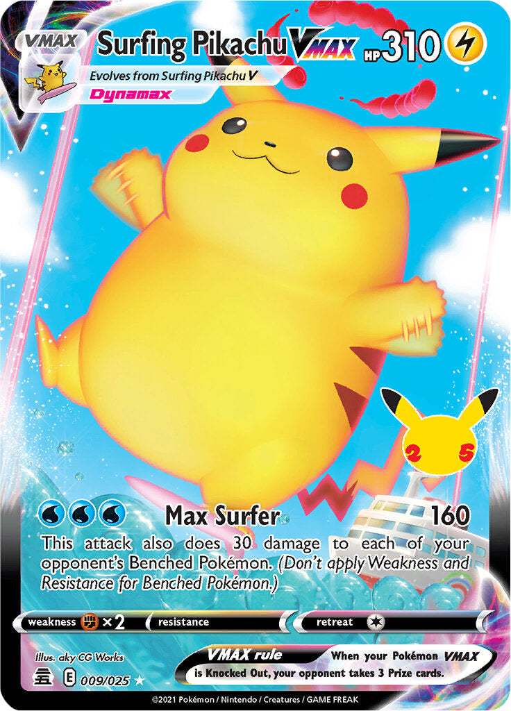 Surfing Pikachu VMAX (009/025) [Celebrations: 25th Anniversary] | Gamers Paradise