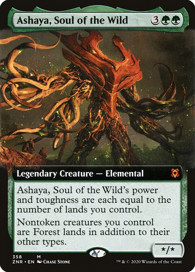 Ashaya, Soul of the Wild (Extended Art) [Zendikar Rising] | Gamers Paradise