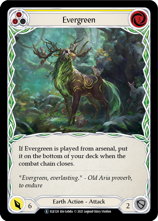 Evergreen (Yellow) [U-ELE120] Unlimited Rainbow Foil | Gamers Paradise