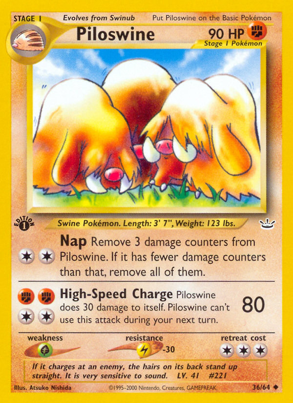 Piloswine (36/64) [Neo Revelation 1st Edition] | Gamers Paradise