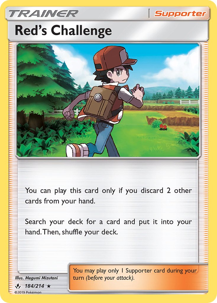 Red's Challenge (184/214) (Theme Deck Exclusive) [Sun & Moon: Unbroken Bonds] | Gamers Paradise