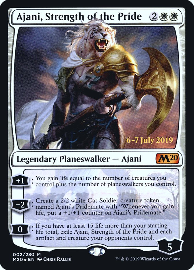 Ajani, Strength of the Pride [Core Set 2020 Prerelease Promos] | Gamers Paradise