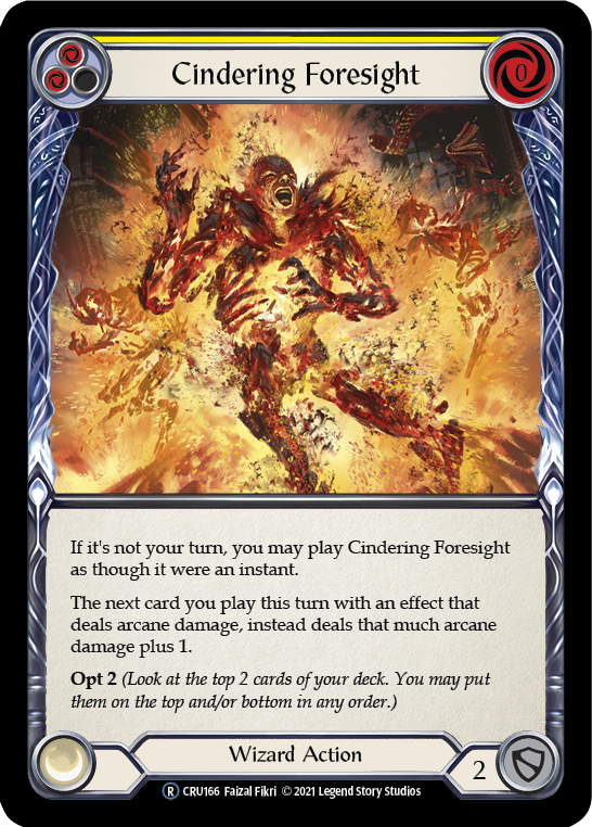 Cindering Foresight (Yellow) [U-CRU166-RF] Unlimited Rainbow Foil | Gamers Paradise
