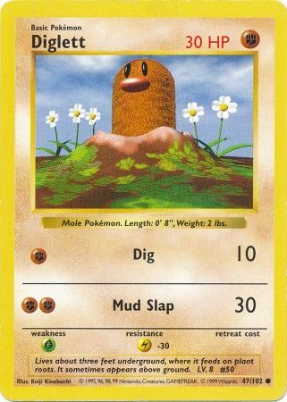 Diglett (47/102) [Base Set Shadowless Unlimited] | Gamers Paradise