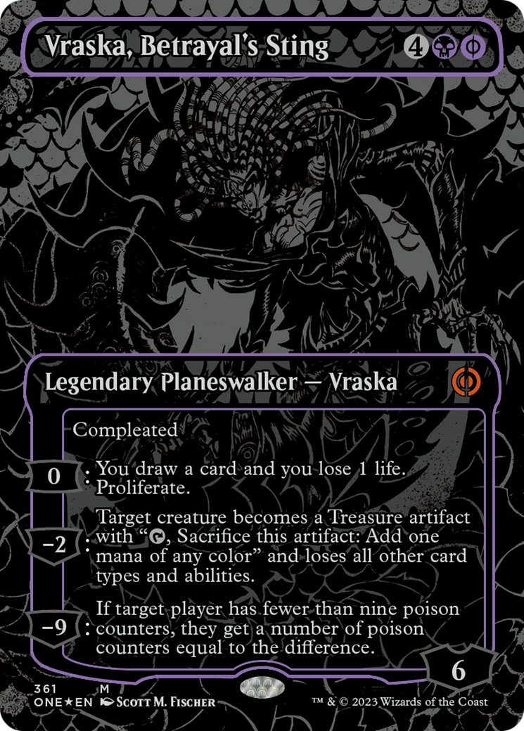 Vraska, Betrayal's Sting (Oil Slick Raised Foil) [Phyrexia: All Will Be One] | Gamers Paradise
