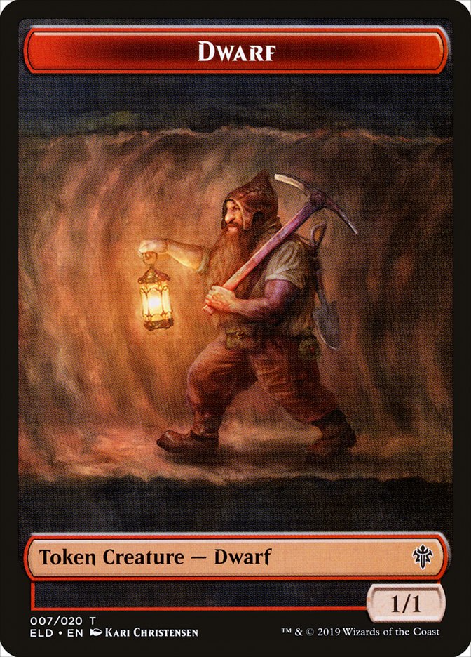 Dwarf Token [Throne of Eldraine Tokens] | Gamers Paradise