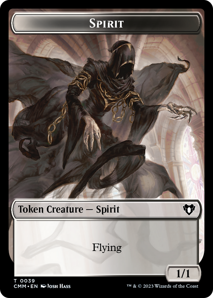 Spirit (0039) // Knight Double-Sided Token [Commander Masters Tokens] | Gamers Paradise