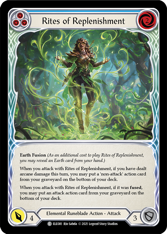 Rites of Replenishment (Blue) [ELE081] (Tales of Aria)  1st Edition Normal | Gamers Paradise