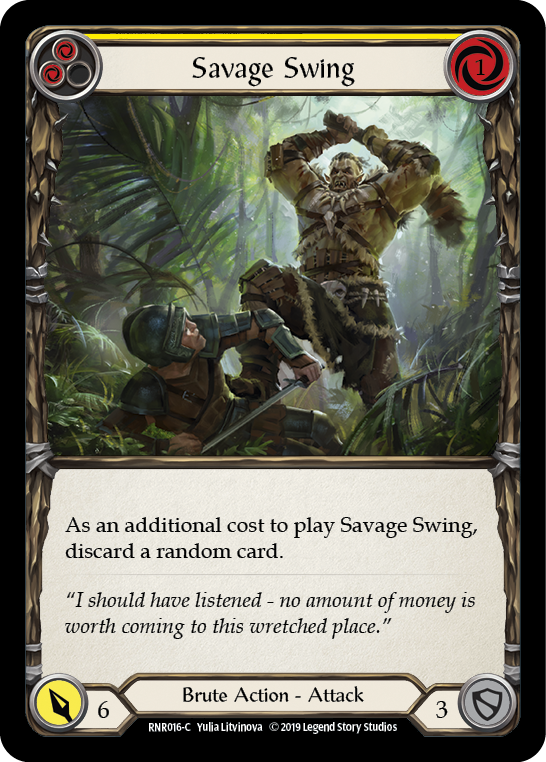 Savage Swing (Yellow) [RNR016-C] (Rhinar Hero Deck)  1st Edition Normal | Gamers Paradise