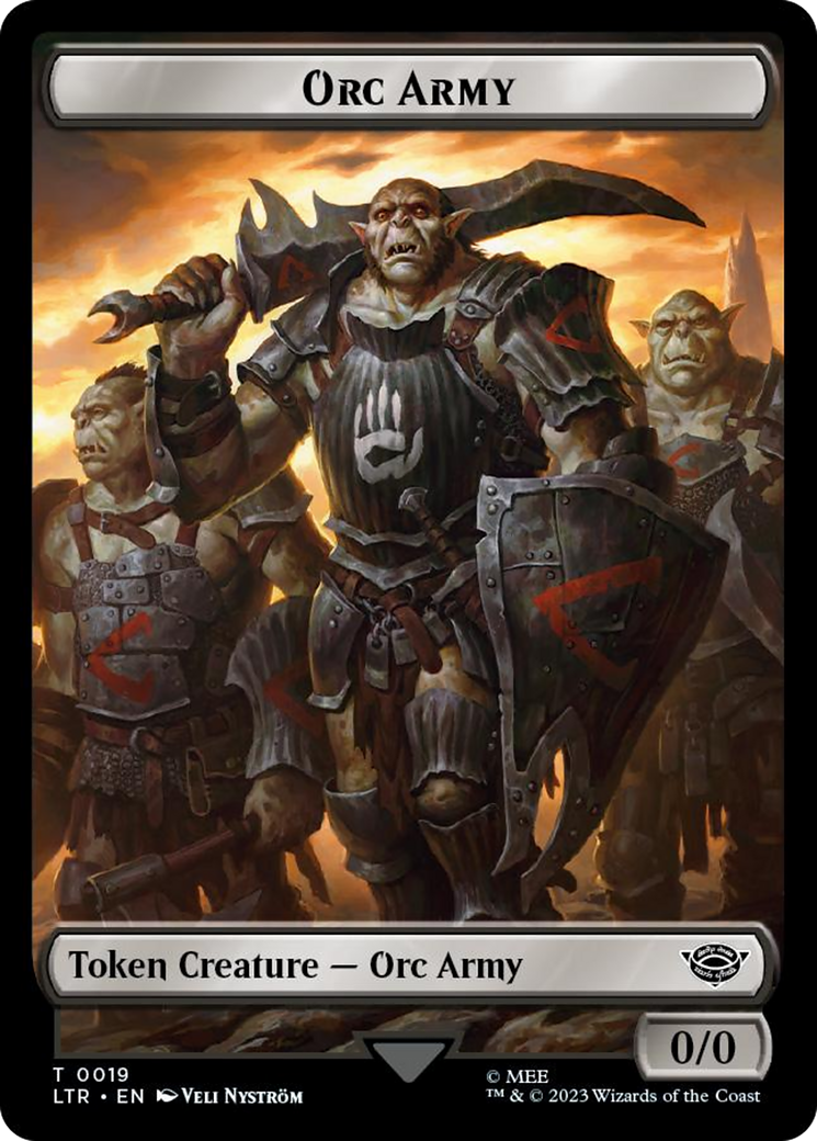 Orc Army (0019) // Food (0022) Double-Sided Token (Surge Foil) [The Lord of the Rings: Tales of Middle-Earth Tokens] | Gamers Paradise
