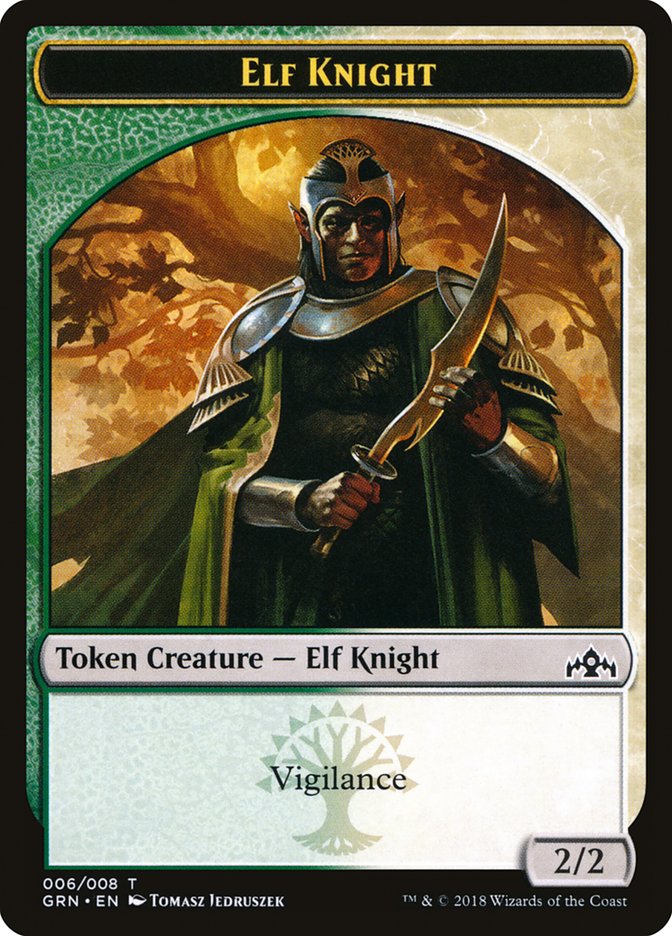 Elf Knight Token [Guilds of Ravnica Tokens] | Gamers Paradise