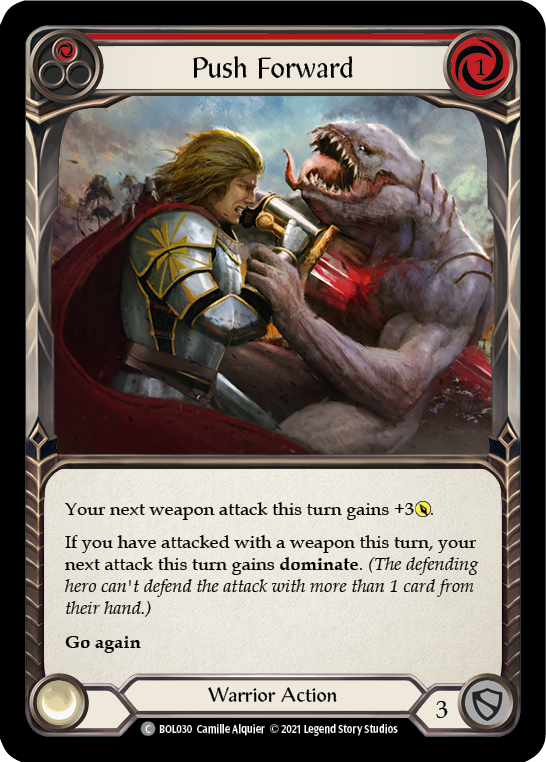 Push Forward (Red) [BOL030] (Monarch Boltyn Blitz Deck) | Gamers Paradise