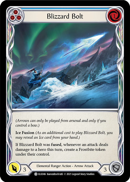 Blizzard Bolt (Blue) [ELE046] (Tales of Aria)  1st Edition Rainbow Foil | Gamers Paradise