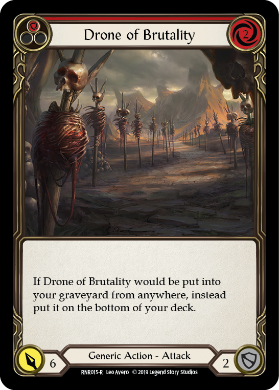 Drone of Brutality (Red) [RNR015-R] (Rhinar Hero Deck)  1st Edition Normal | Gamers Paradise