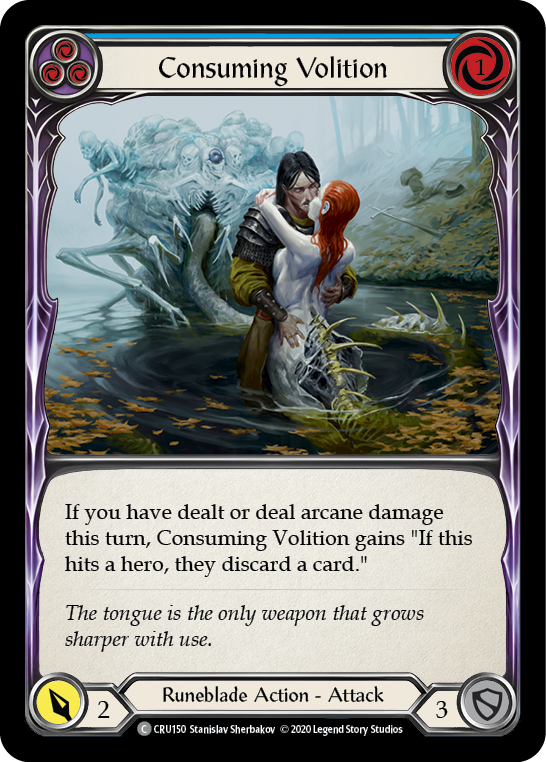 Consuming Volition (Blue) [CRU150] 1st Edition Rainbow Foil | Gamers Paradise