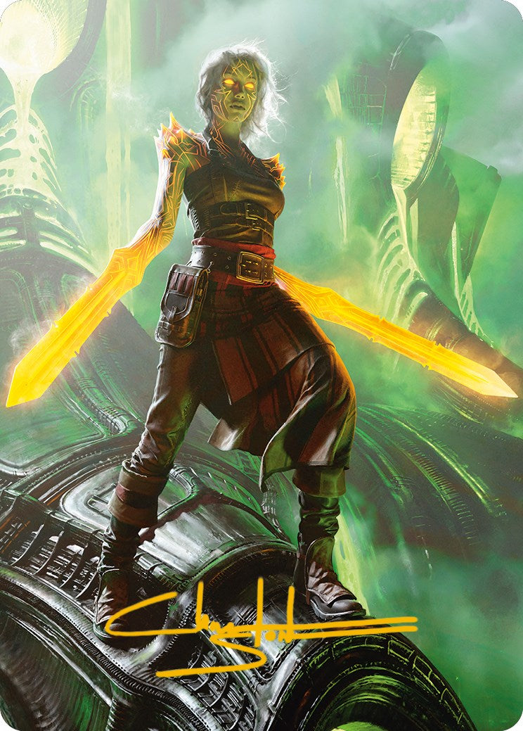 Nahiri, the Unforgiving Art Card (Gold-Stamped Signature) [Phyrexia: All Will Be One Art Series] | Gamers Paradise