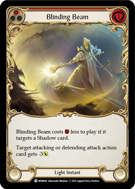 Blinding Beam (Red) [MON084-RF] 1st Edition Rainbow Foil | Gamers Paradise